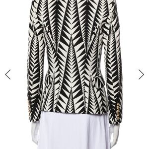 Balmain Black and White Geometric Blazer